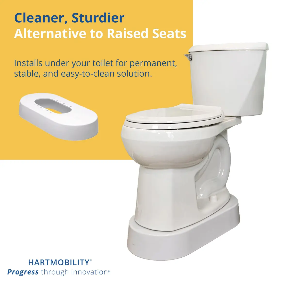 Toilevator Toilet Base Riser 3.5" | Supports 500 lb, Built-in Stability, Discreet Installation - view 6