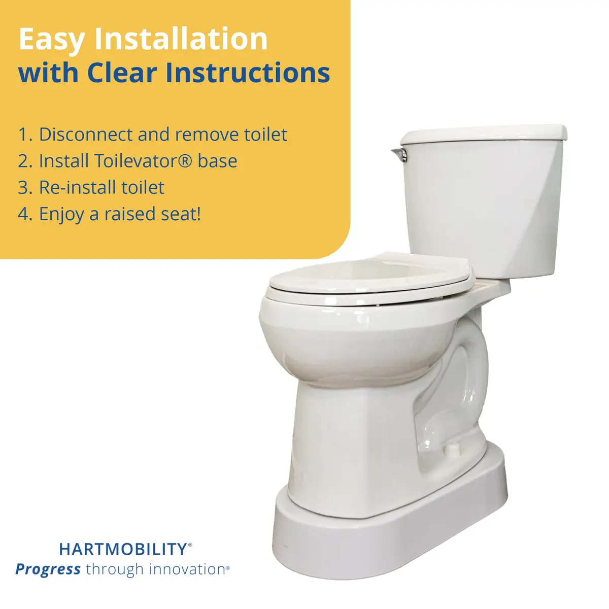 Toilevator Toilet Base Riser 3.5" | Supports 500 lb, Built-in Stability, Discreet Installation - view 2
