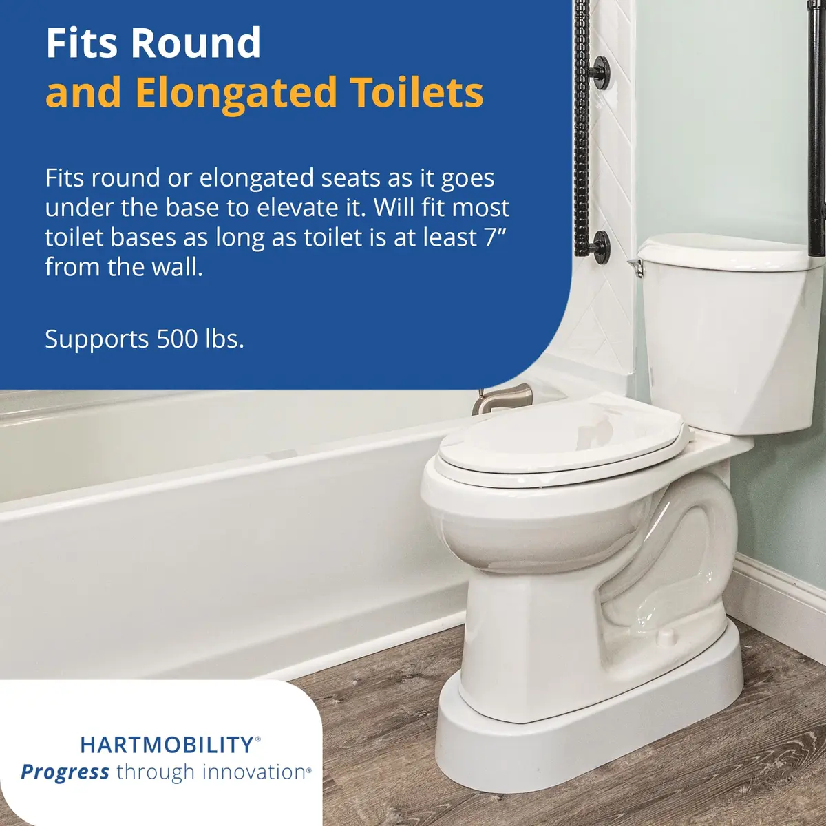 Toilevator Toilet Base Riser 3.5" | Supports 500 lb, Built-in Stability, Discreet Installation - view 4