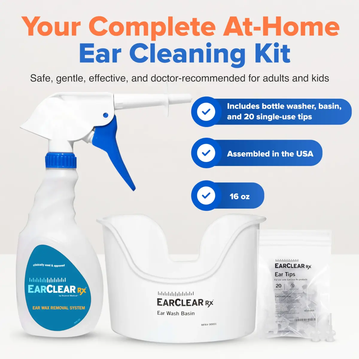 Nuance Medical EarClear RX Ear Wax Removal Kit 22 Piece Set | Physician-Preferred Ear Cleaning System - view 2