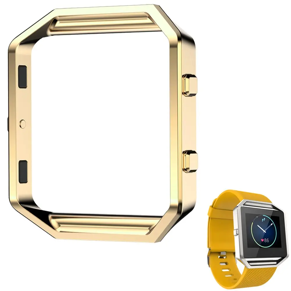 AISPORTS Stainless Steel Watch Frame for Fitbit Blaze (Gold) | Protects Your Smartwatch - main product image