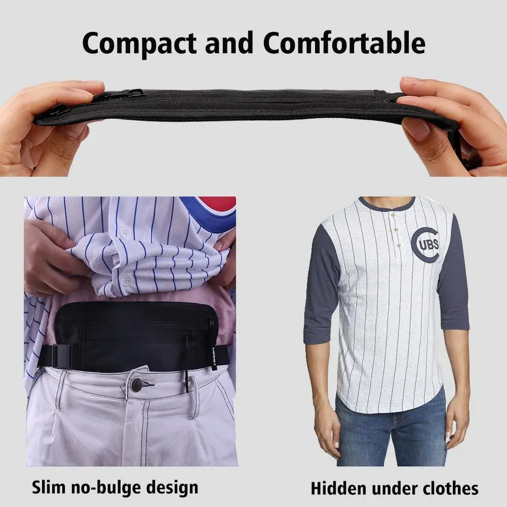 LANNEY RFID Blocking Money Belt Waist Wallet with 10 Card Sleeves | Waterproof Hidden Stash for Travel - view 3