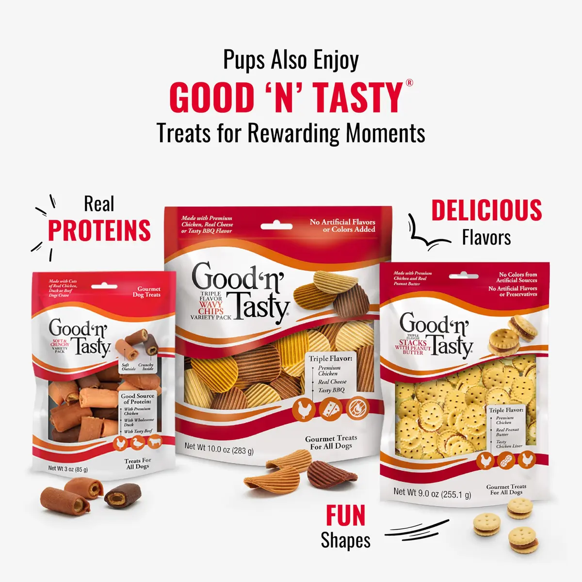GOOD 'N' FUN Triple Flavor Kabobs Long-Lasting Dog Treat 680g (24 oz) | Protein-Rich Chew for All Dog Sizes - view 9