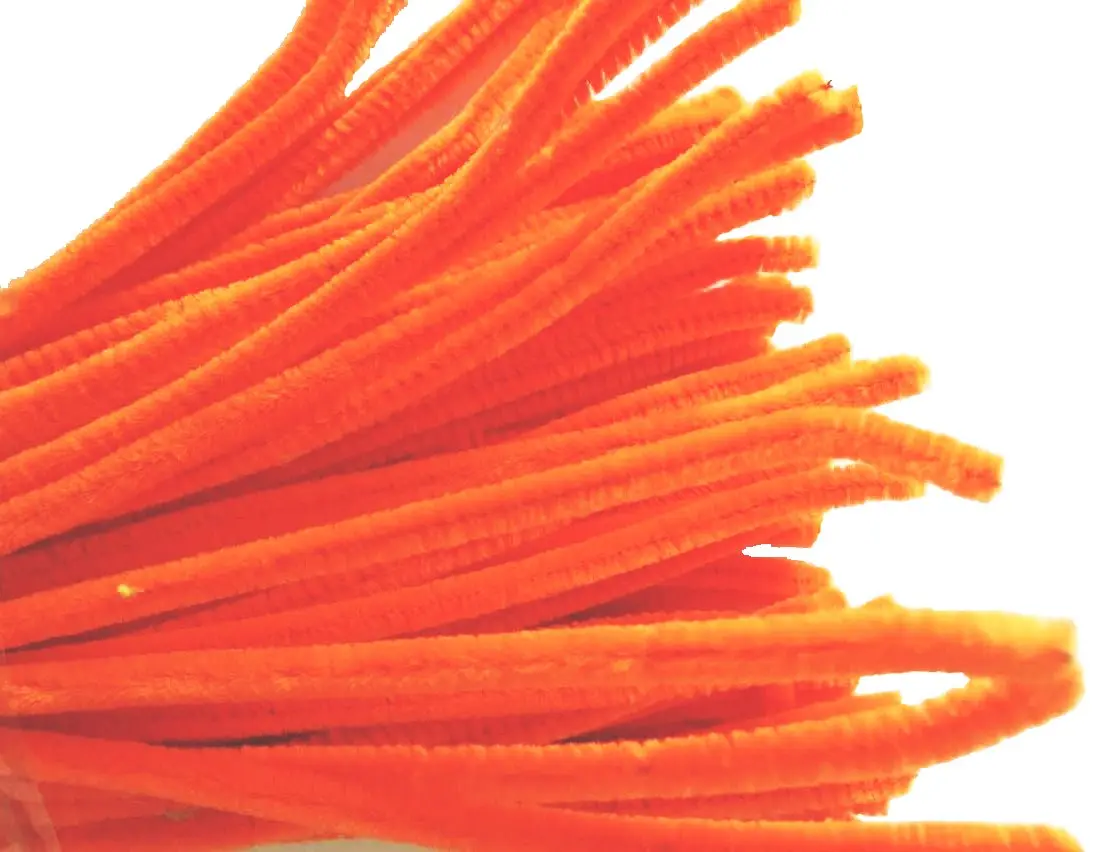Carykon Fuzzy Chenille Stems Pipe Cleaners 12" Orange | Flexible Craft Wire for Arts & Crafts - view 2