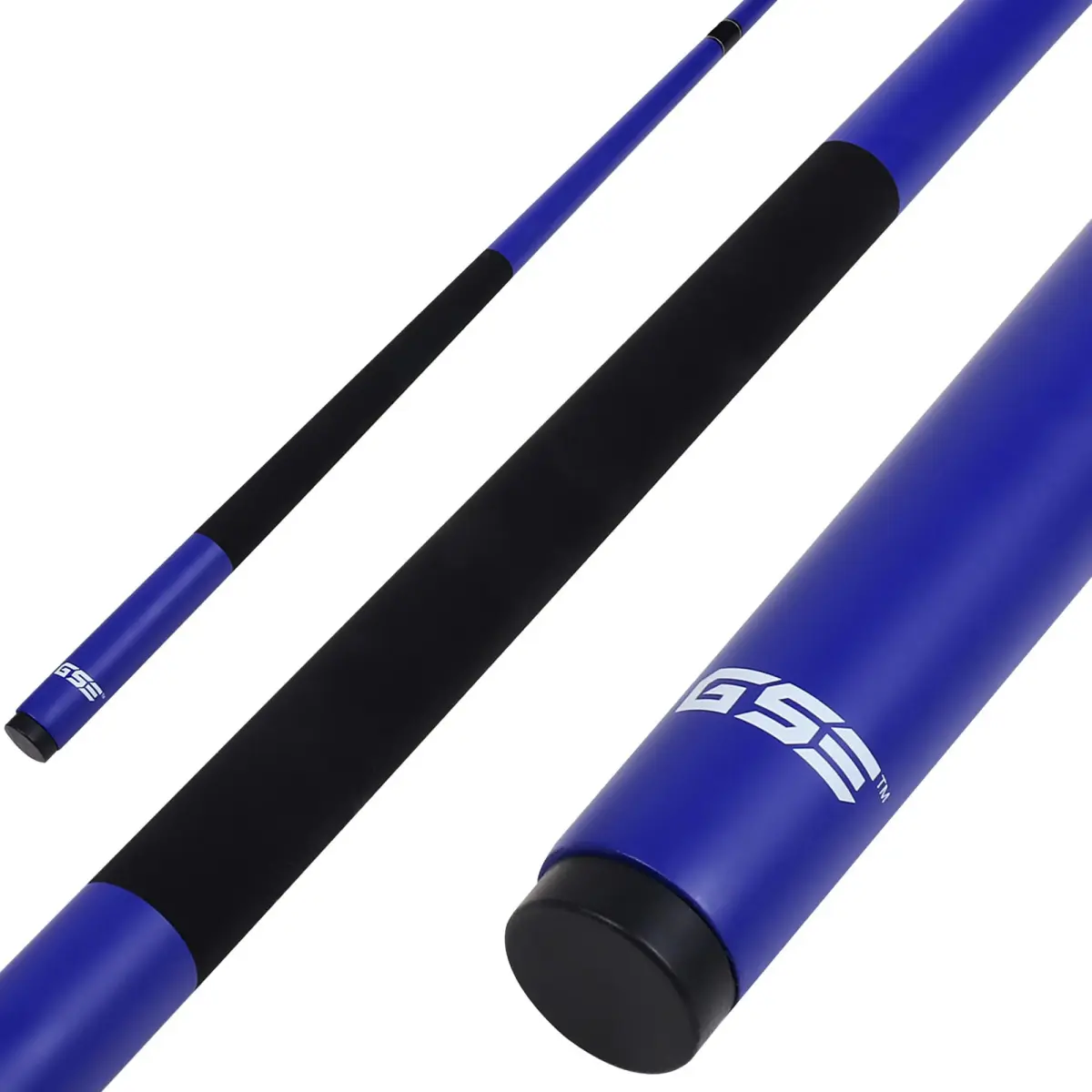 GSE Games & Sports Expert Fiberglass Graphite Pool Cue Stick 58" 20oz | Warp-Resistant Matte Blue - main product image