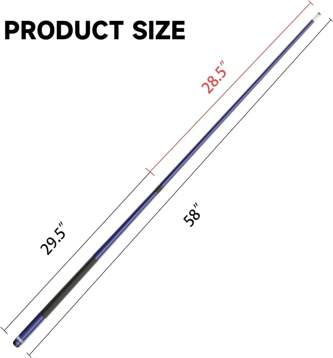 GSE Games & Sports Expert Fiberglass Graphite Pool Cue Stick 58" 20oz | Warp-Resistant Matte Blue - view 4