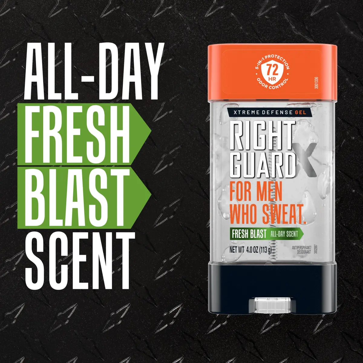 Right Guard Xtreme Defense Antiperspirant Deodorant Gel, Fresh Blast Scent, 4 oz (118 ml) | 72-Hour Odor Control - view 5