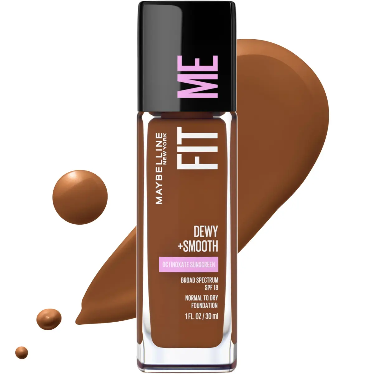 Maybelline Fit Me Dewy + Smooth Foundation - 375 Java, 29.57ml | Hydrating Luminous Finish - main product image