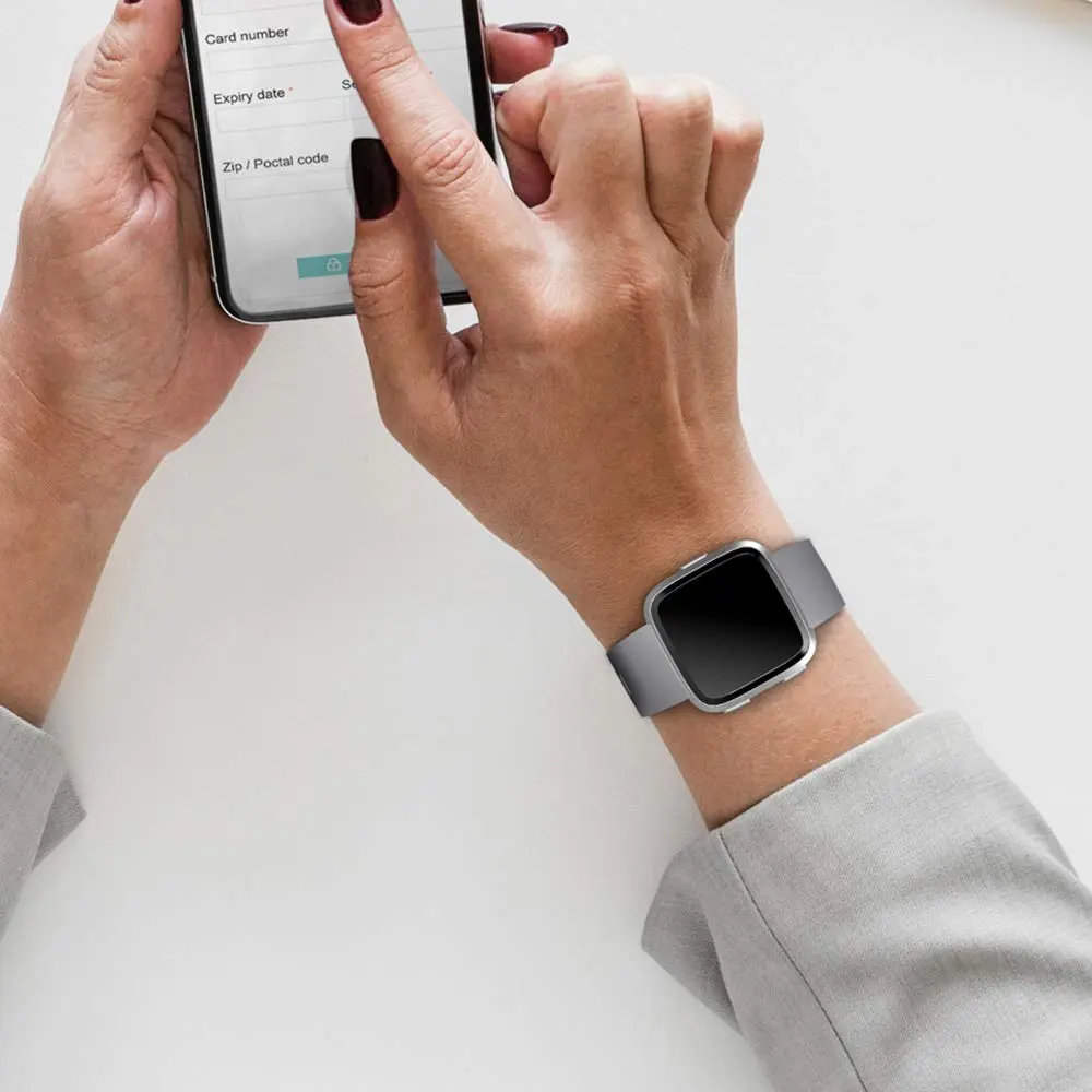 Wepro Sport Bands for Fitbit Versa 2, Versa Lite, Versa — Small 14-18cm (5.5"-7.2") Gray - view 6