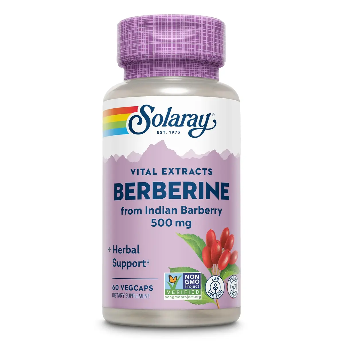 SOLARAY Berberine Extract 500 mg | Herbal Support for Active Lifestyle (70-120 chars) - main product image