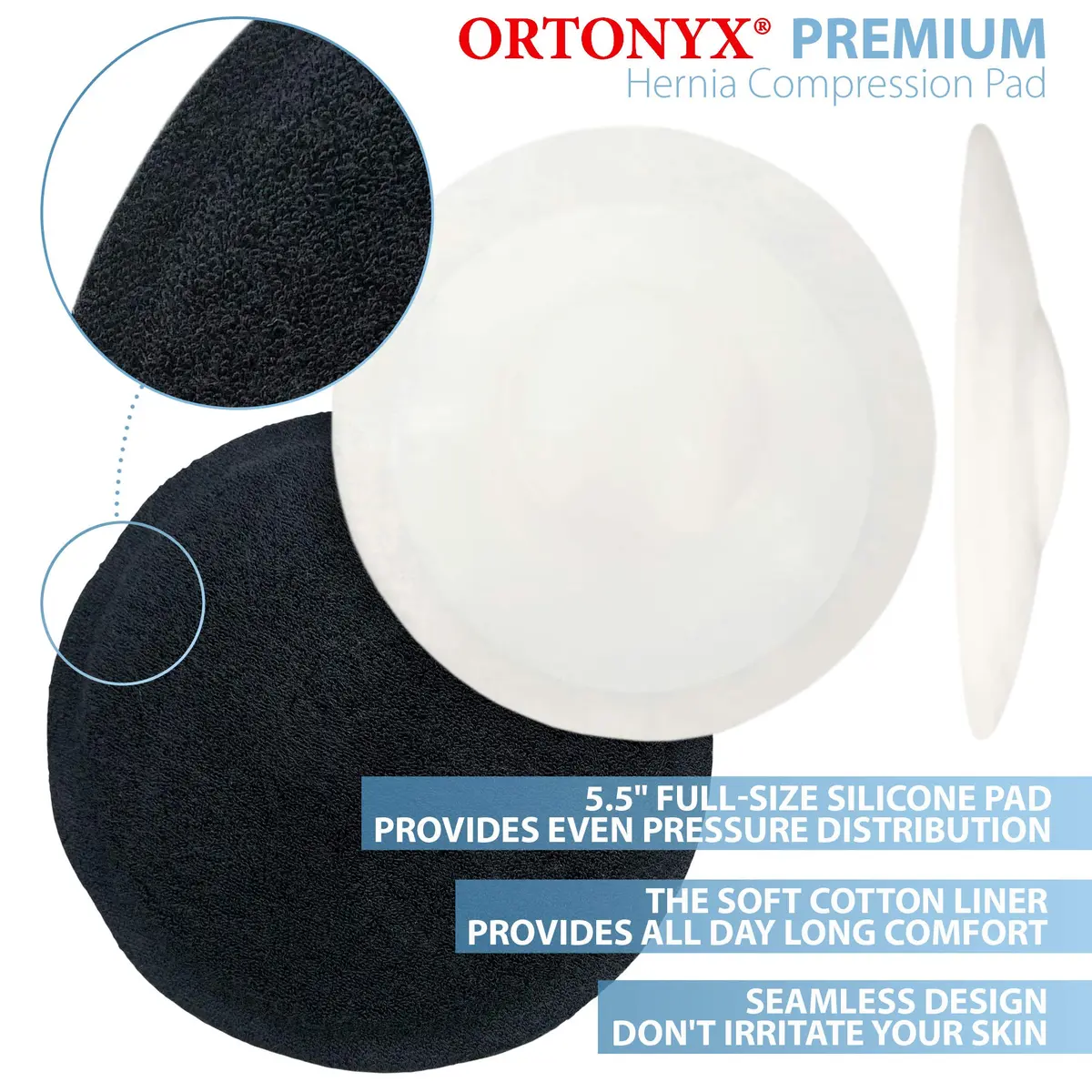 ORTONYX Umbilical Hernia Belt for Men and Women, Abdominal Binder L-XXL (35.8"-49.2") | Targeted Hernia Support & Pain Relief - view 4