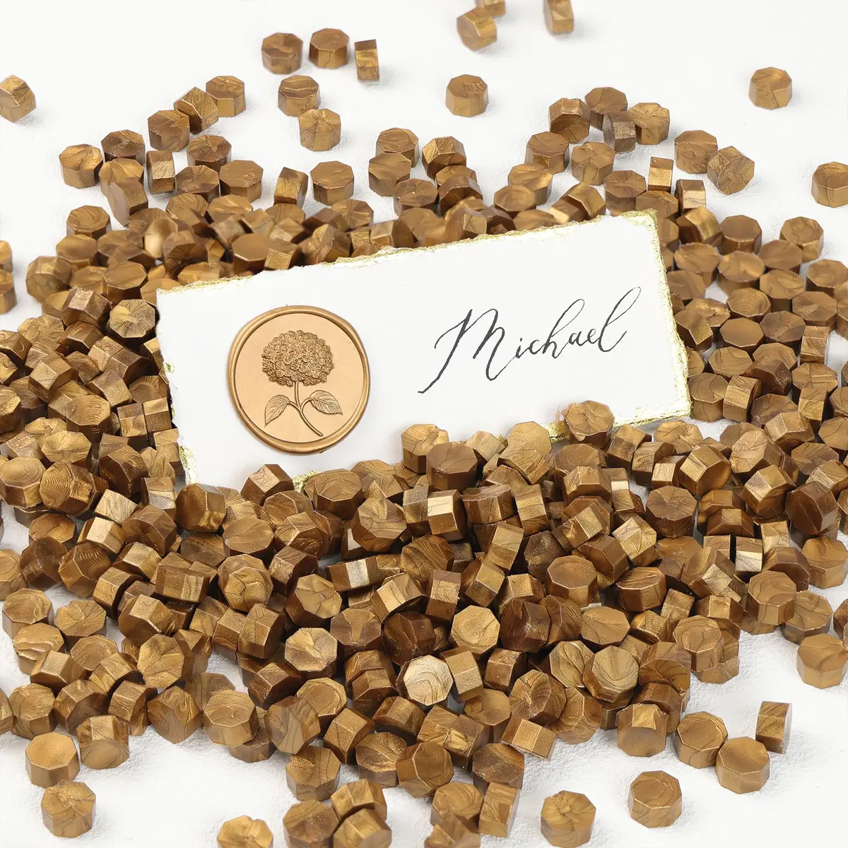 UNIQOOO Metallic Antique Gold Sealing Wax Beads 540 Pcs | Bulk Value Pack for Crafts & Invitations - view 5