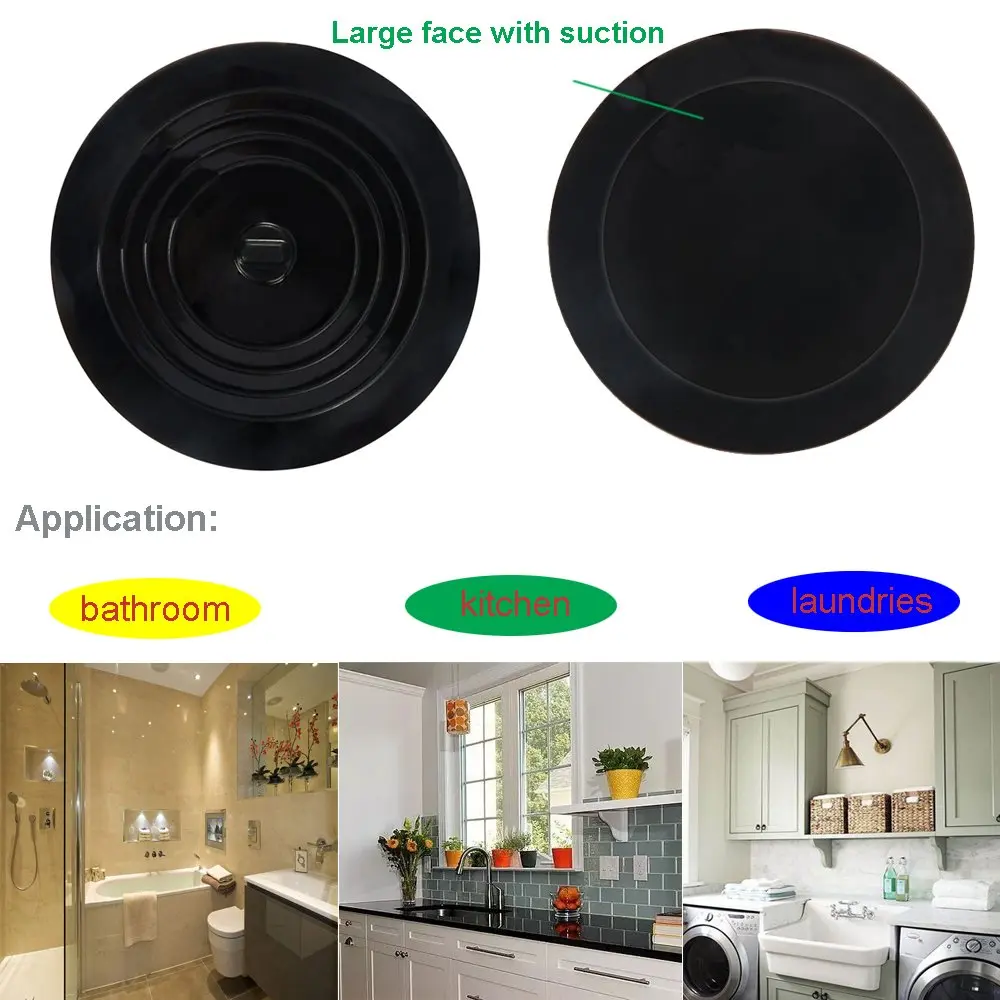 V-TOP 6" Silicone Drain Stopper 2 Pack | Large Flat Suction Cover for Kitchen, Bathroom & Laundry - view 7