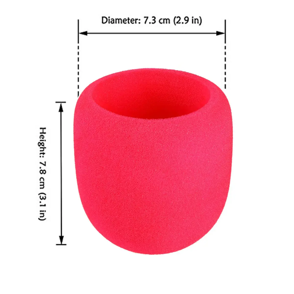 YOUSHARES Foam Microphone Windscreen for Blue Yeti, Yeti Pro, MXL, Audio Technica - Red (7.8cm / 3.1in) - view 2