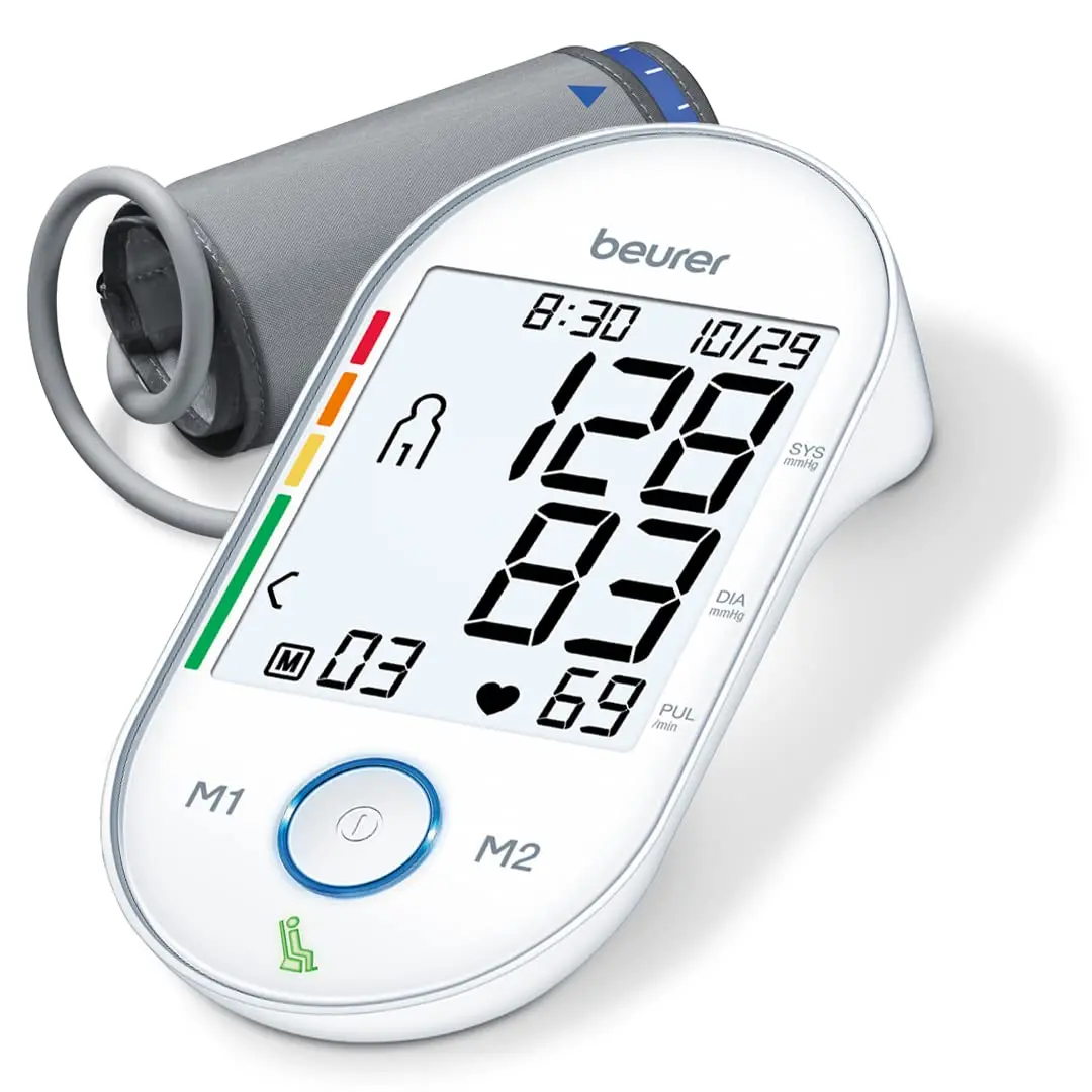 Beurer BM55 Automatic Blood Pressure Monitor | XL Backlit Display, 2 Users, 120 Memories, WHO Risk Indicator - main product image