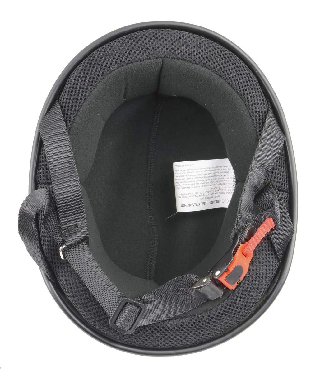 Milwaukee Helmets MPH9711DOT Dot Approved 'Bare Bones' Glossy Black Half Motorcycle Helmet for Men and Women - X-Small | DOT Certified - view 3