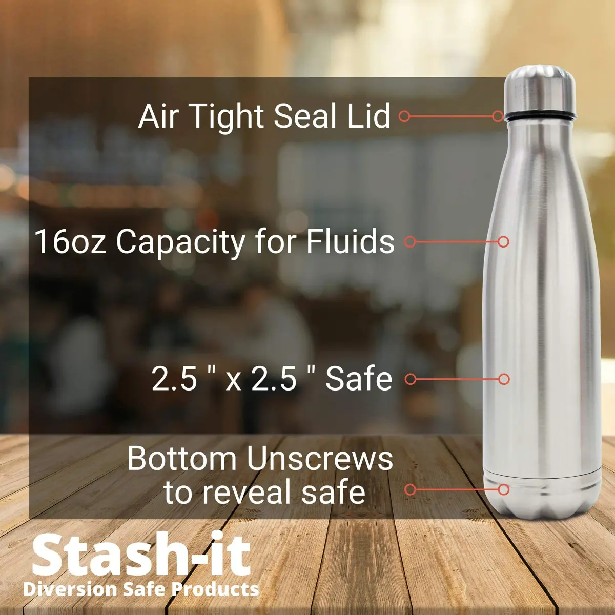Stash-it Diversion Water Bottle Safe 473ml (16 Fl Oz) | Hide Valuables in Plain Sight - view 3