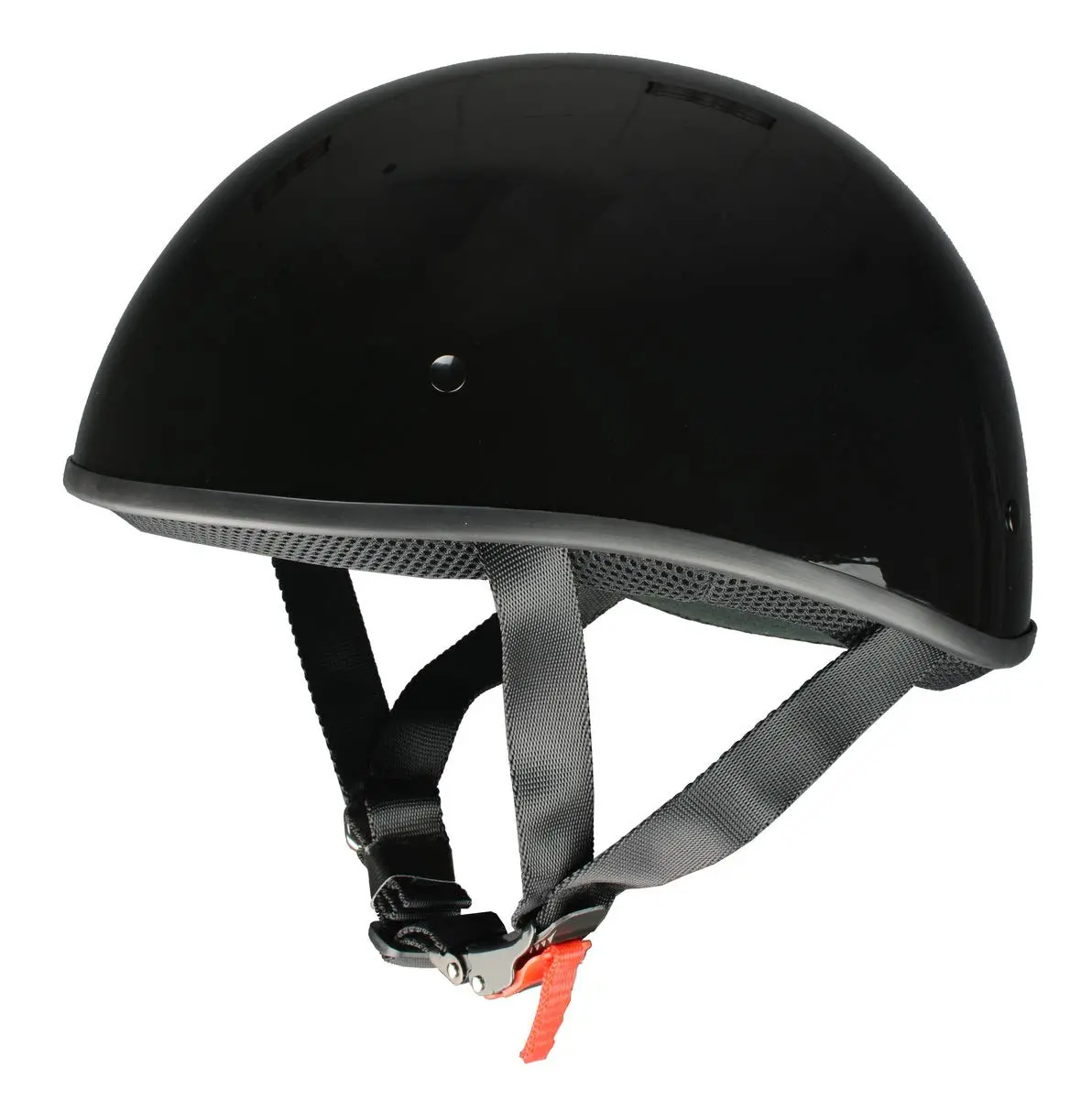 Milwaukee Helmets MPH9711DOT Dot Approved 'Bare Bones' Glossy Black Half Motorcycle Helmet for Men and Women - Medium | DOT Certified Safety - main product image