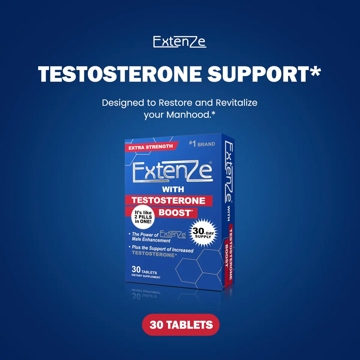 ExtenZe Testosterone Boost Tablets 30 Count | Supports Energy & Vitality - view 4