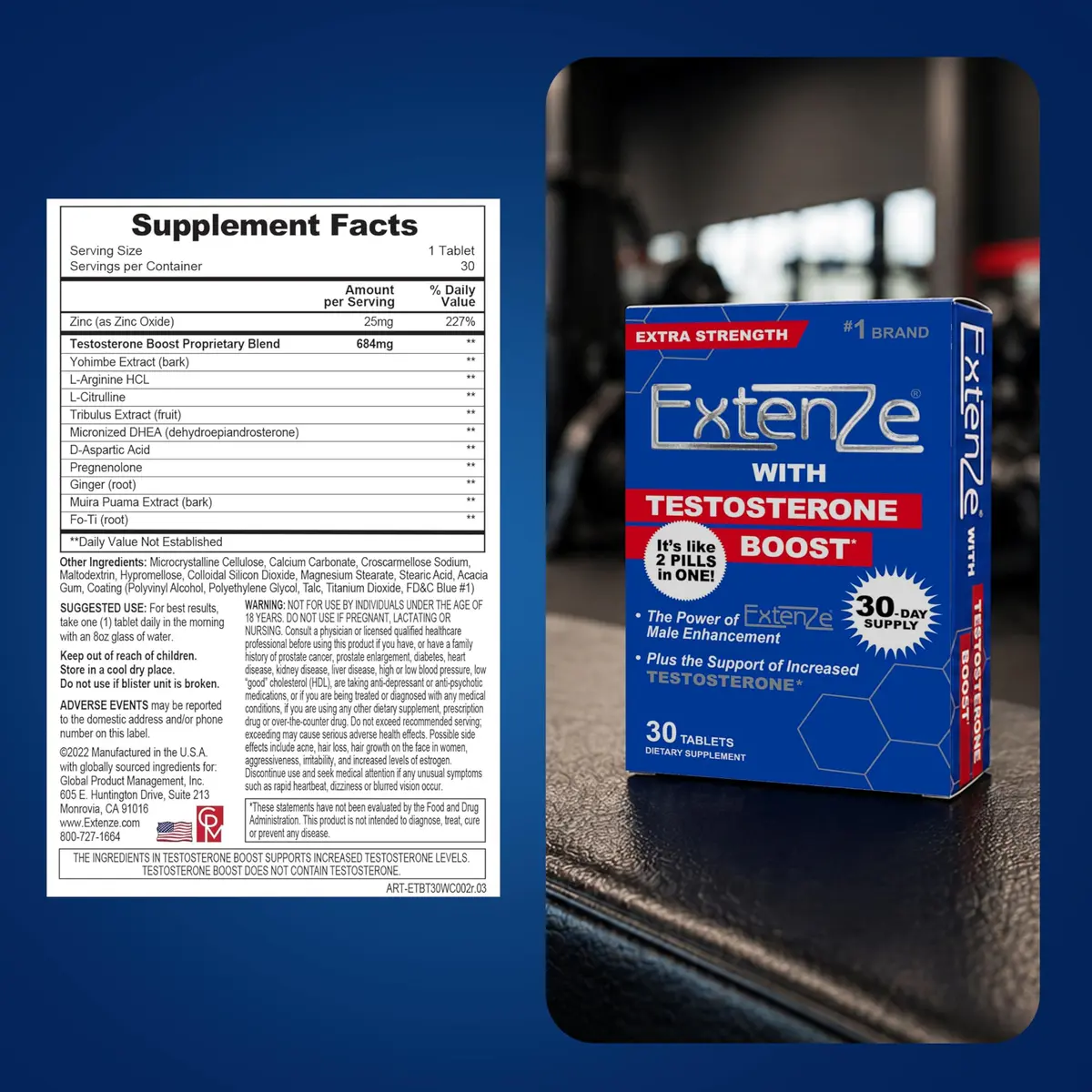 ExtenZe Testosterone Boost Tablets 30 Count | Supports Energy & Vitality - view 8