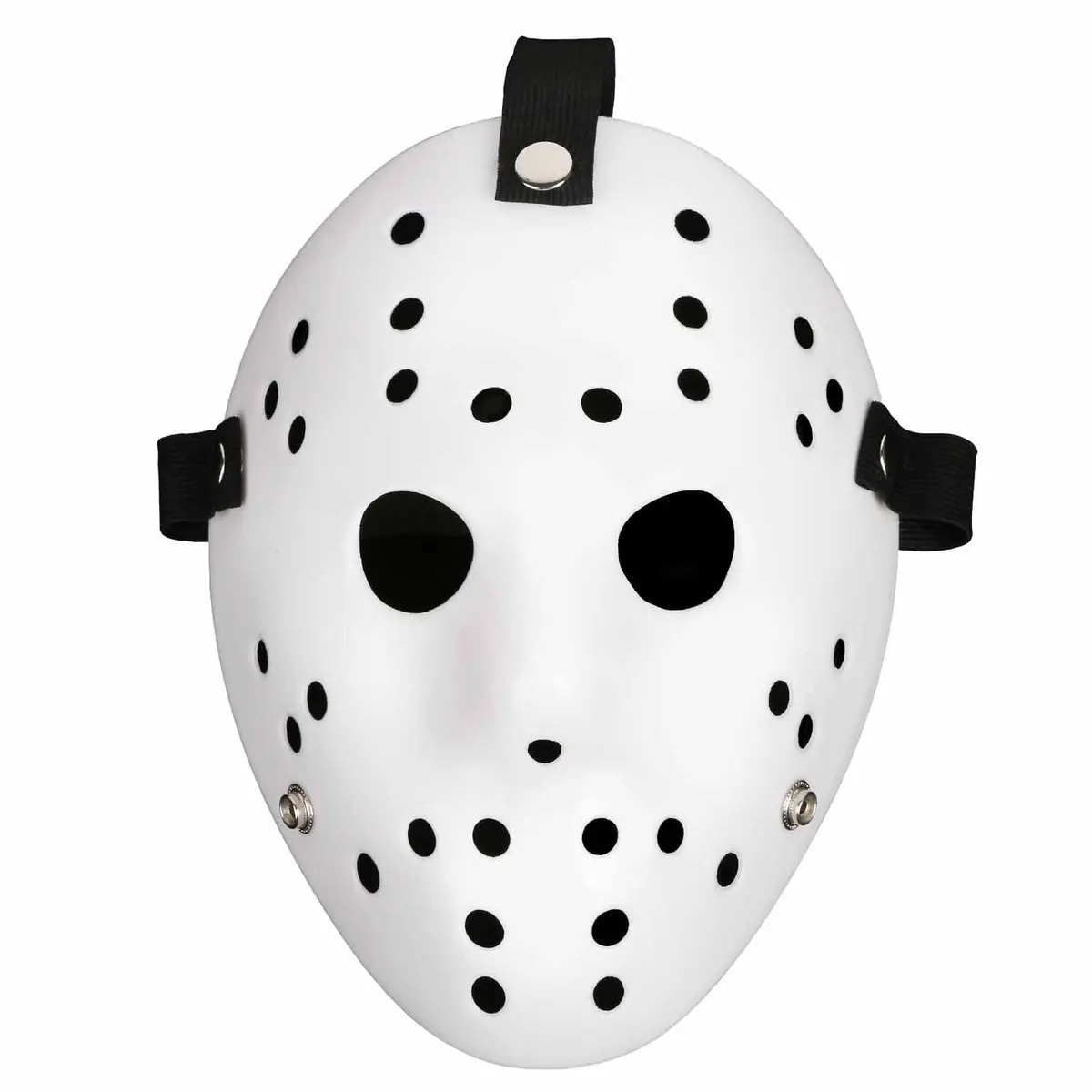 CASA CLAUSI Hockey Mask Horror Halloween Costume Prop White | Lightweight, Adjustable, Breathable - view 4