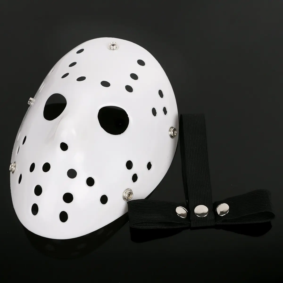 CASA CLAUSI Hockey Mask Horror Halloween Costume Prop White | Lightweight, Adjustable, Breathable - view 5
