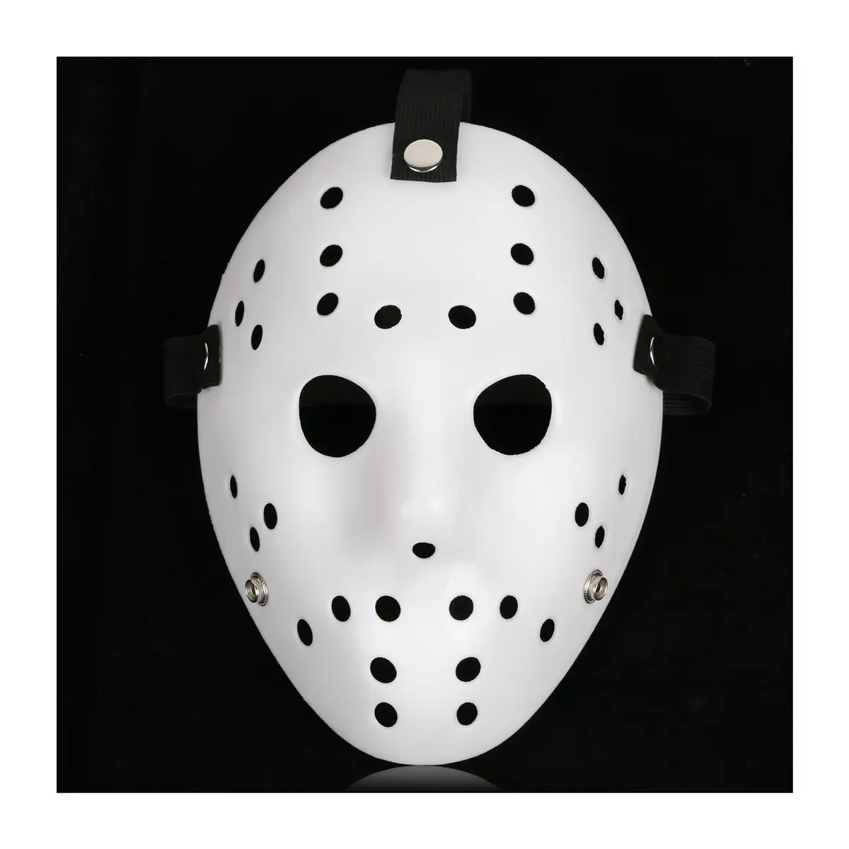 CASA CLAUSI Hockey Mask Horror Halloween Costume Prop White | Lightweight, Adjustable, Breathable - main product image