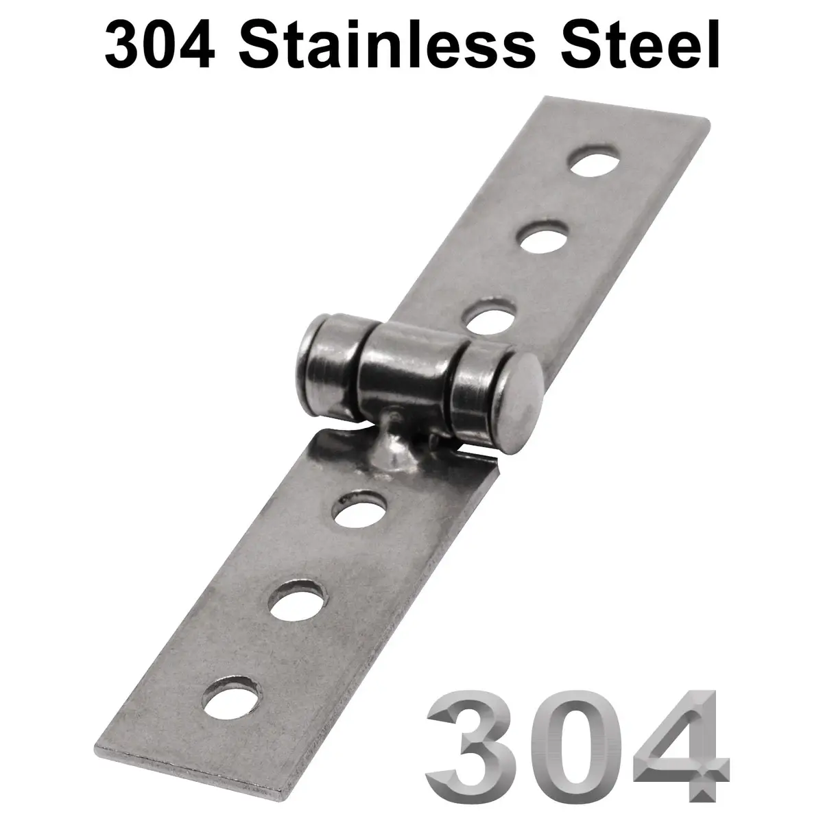 S SYDIEN Silver Folding Butt Hinges 2Pcs 84mm (3.31'') | Heavy Duty Stainless Steel Door Hinges for Cabinets & Windows - view 4