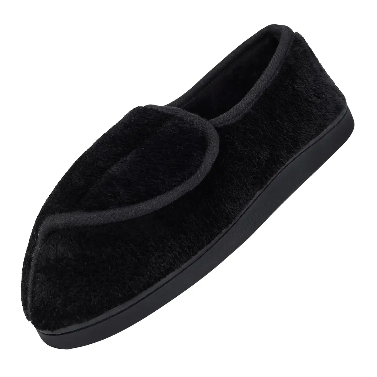 Git-up Women Diabetic Slippers Black 8 D(M) US | Memory Foam, Closed Toe, Rubber Sole - main product image