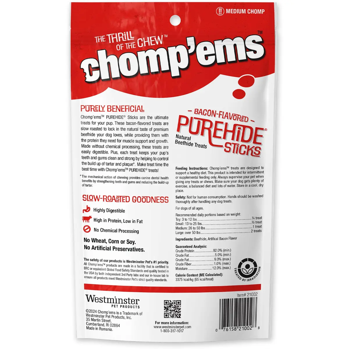 CHOMP 'EMS Purehide Sticks 4 oz | Natural Beefhide Dog Chews, Long-Lasting & Digestible - view 9
