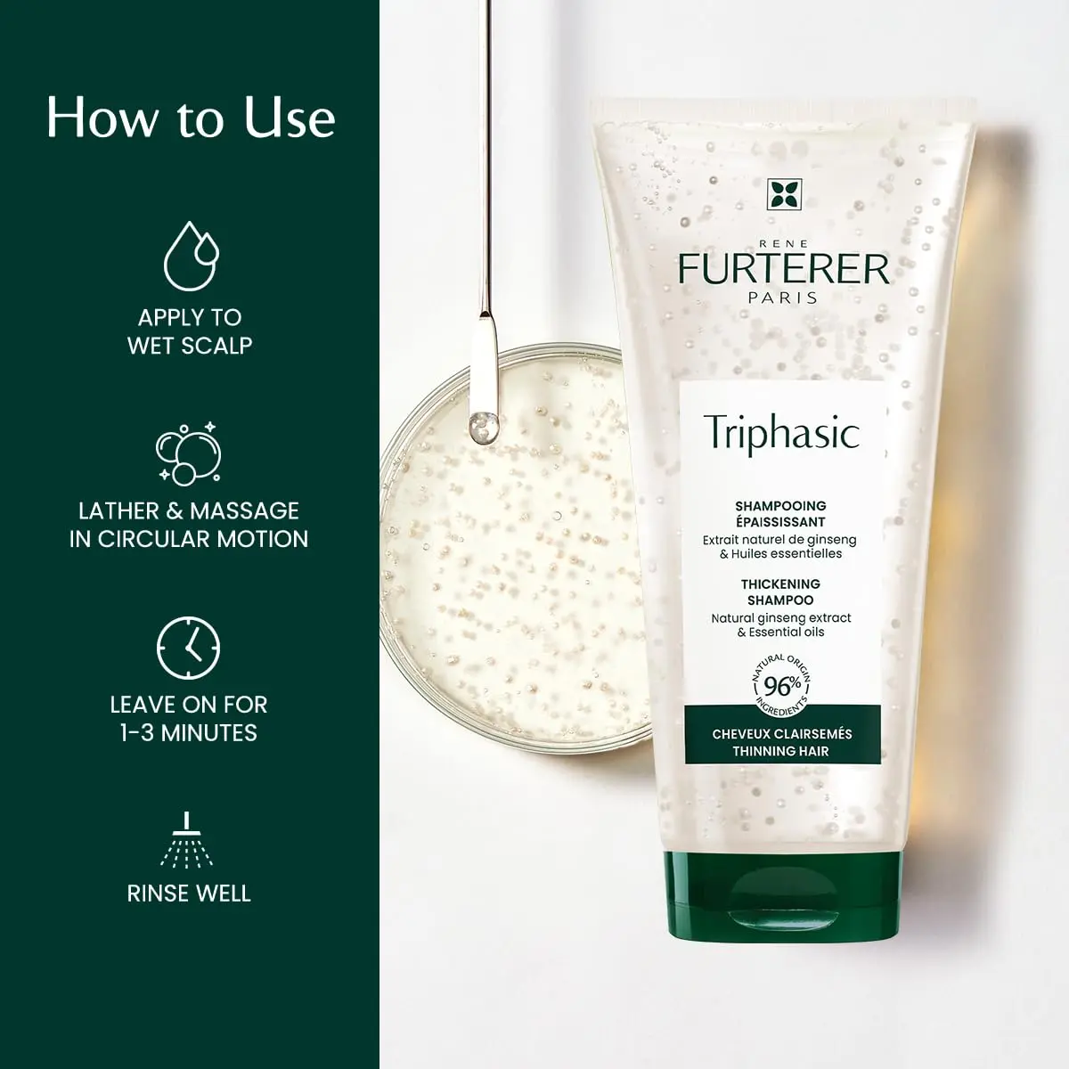 René Furterer Triphasic Hair Loss Shampoo for Thinning Hair 16.9 oz | Fortifies & Energizes Scalp - view 5