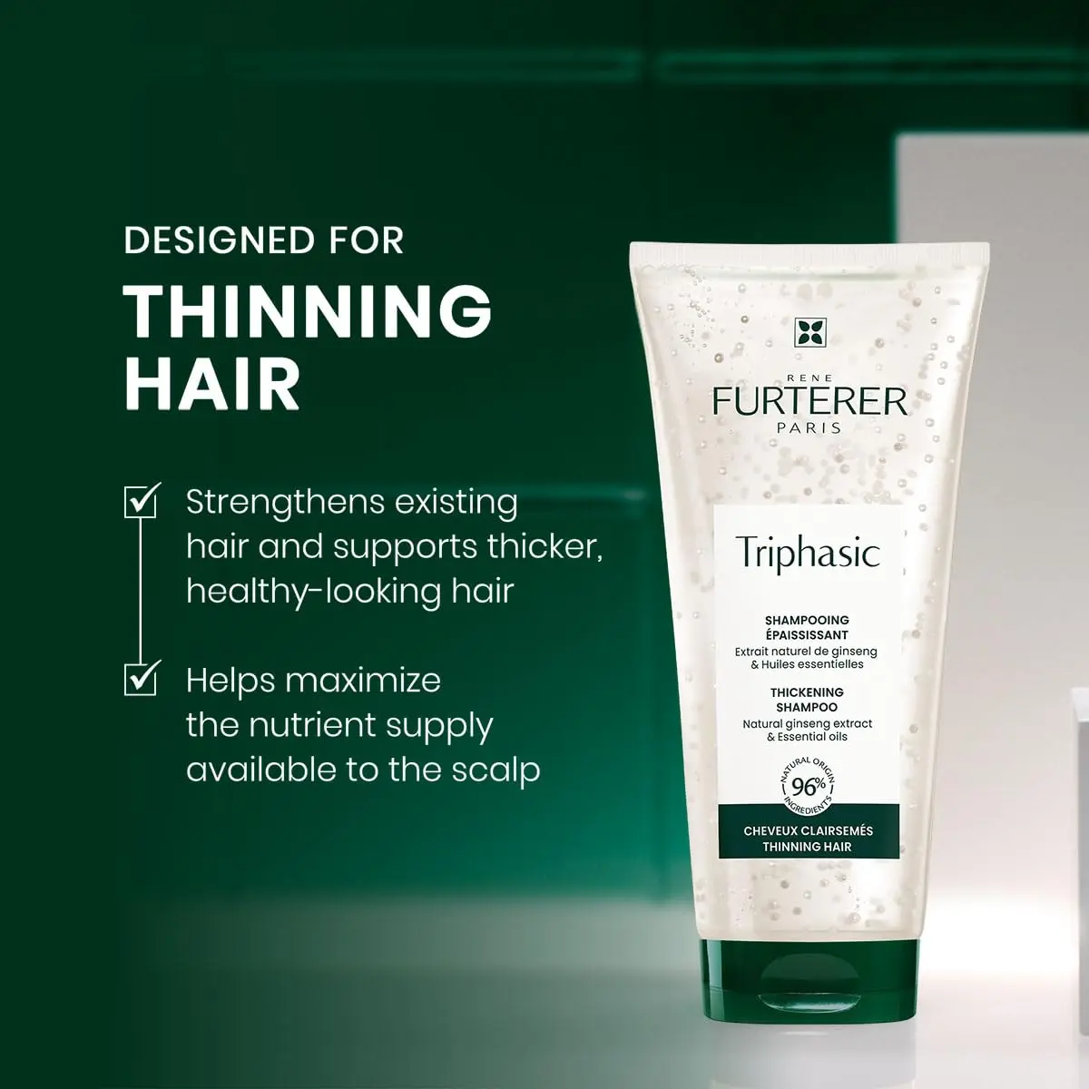 René Furterer Triphasic Hair Loss Shampoo for Thinning Hair 16.9 oz | Fortifies & Energizes Scalp - main product image