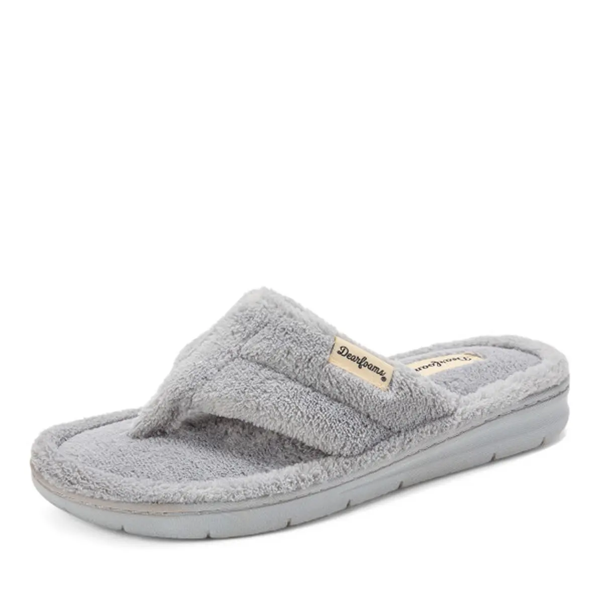 Dearfoams Melanie Terry Thong Slipper, Paradise Pink, 7-8 | Memory Foam Indoor-Outdoor Comfort - main product image