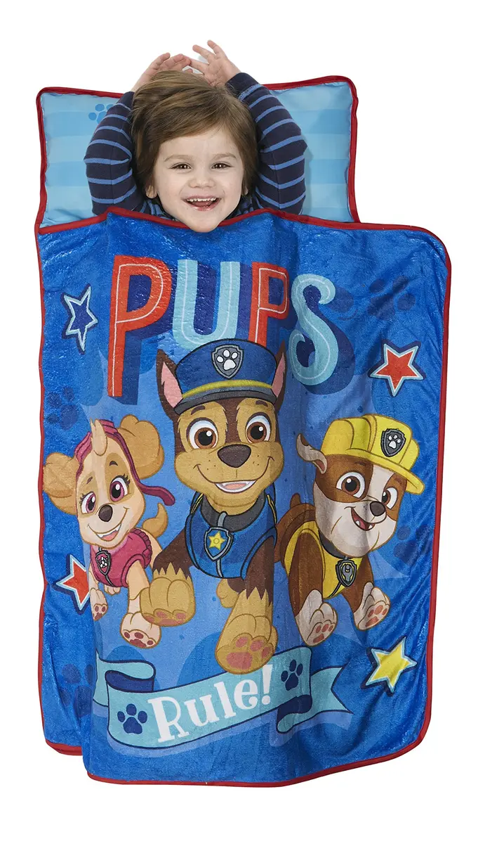 Paw Patrol We're a Team Nap-Mat Set – Quilted Nap Mat with Built-in Pillow & Plush Blanket for Kids 3+ - main product image