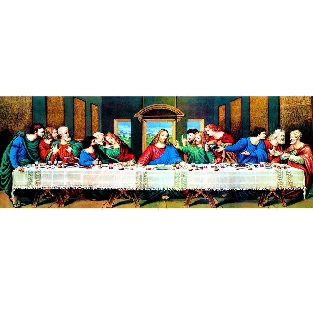 pigpigboss The Last Supper 5D Diamond Painting Art Kit 80x30cm (31.5x11.8 inches) | Religious Artwork for Home Decor - main product image