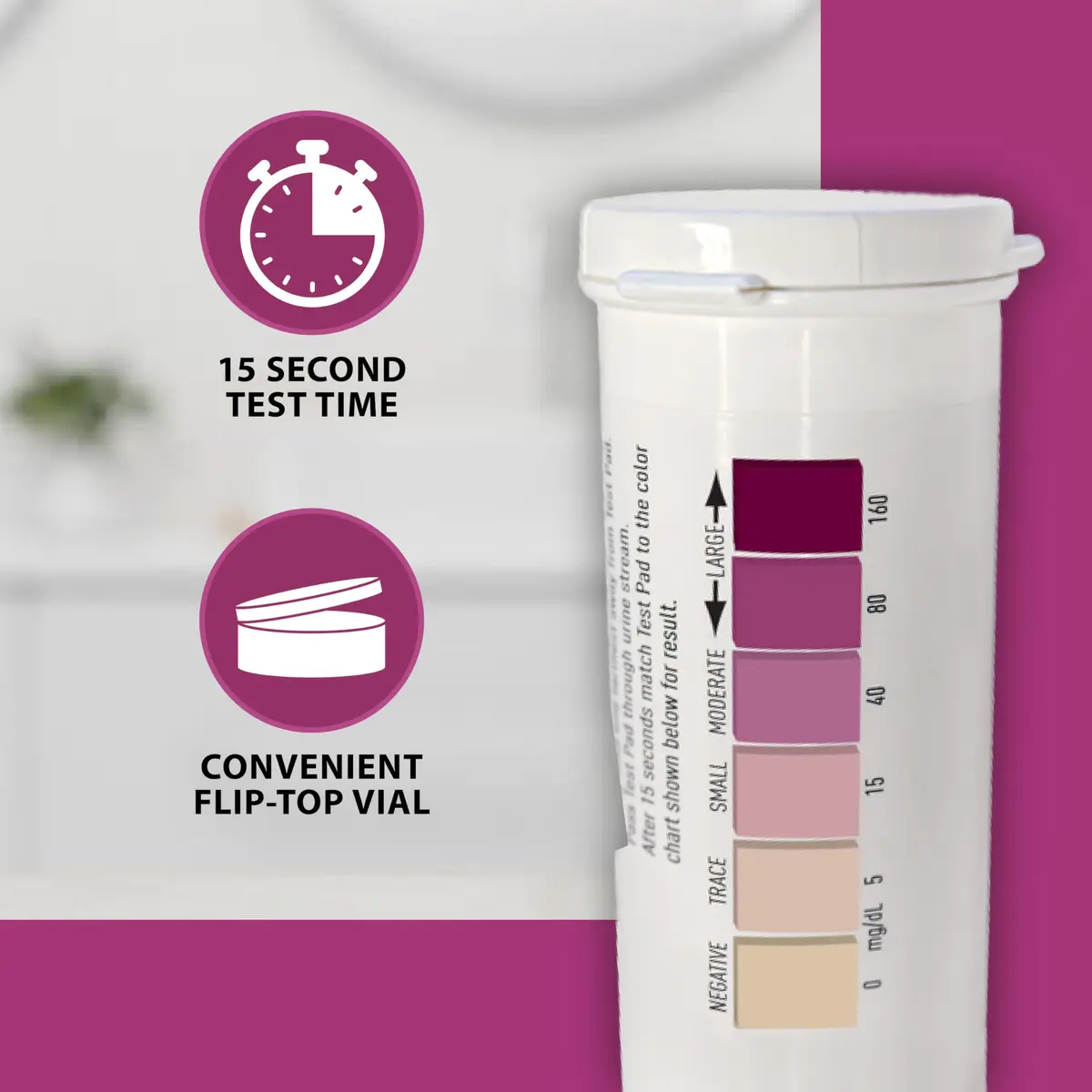 TRUEplus Ketone Test Strips 100 Count | Easy Urinalysis for Ketosis Monitoring - view 4