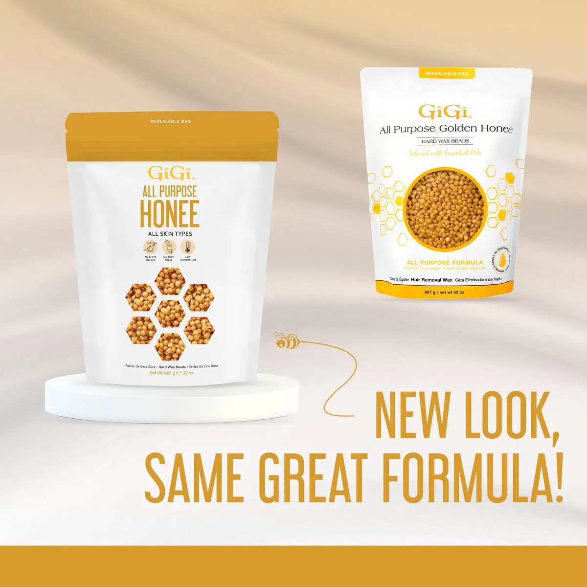 GiGi All Purpose Golden Honee Hard Wax Beads for Hair Removal 907g (32 oz) | Stripless, All Skin & Hair Types - view 6