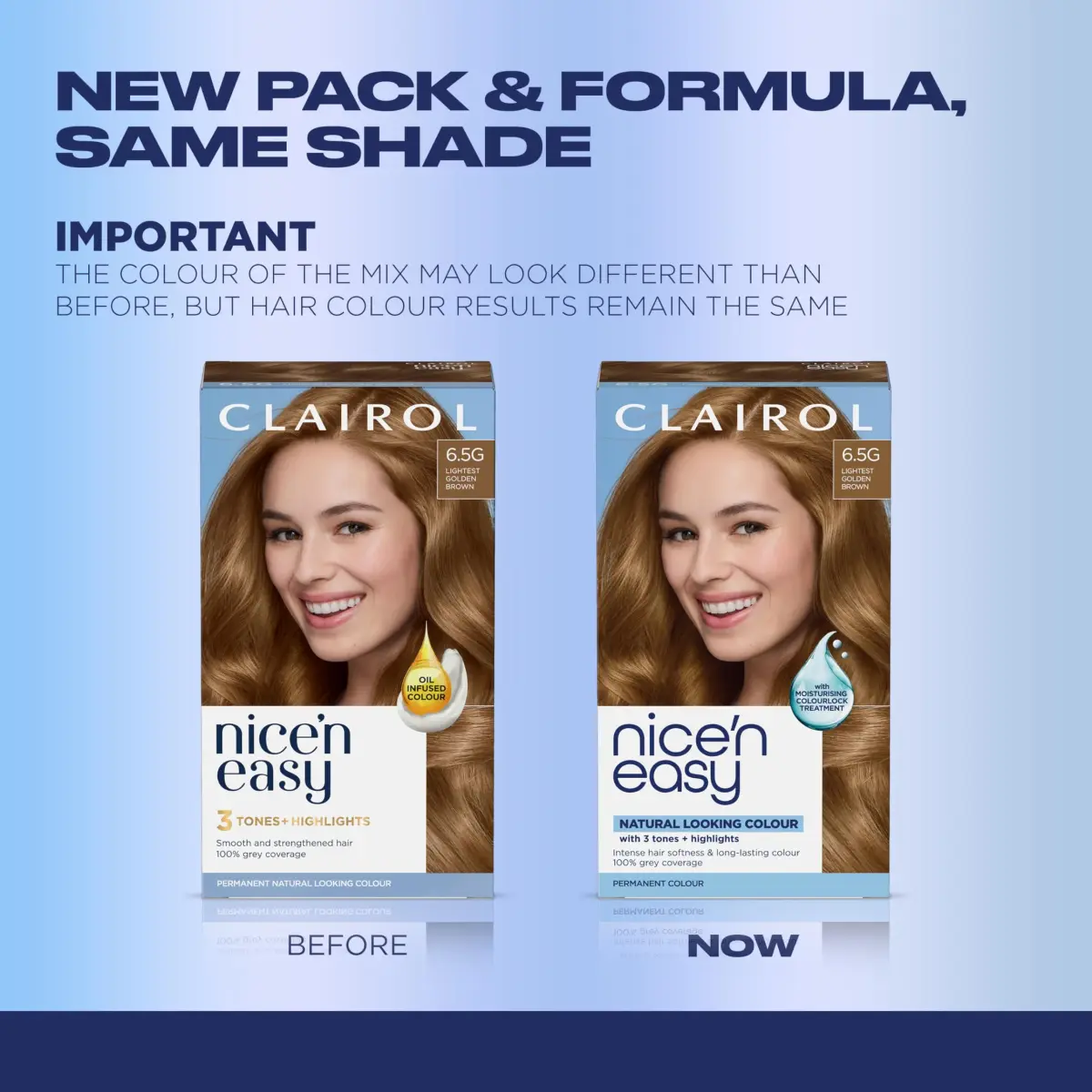 Clairol Nice'n Easy 6.5G Lightest Golden Brown Permanent Hair Dye - 3 Pack - view 2