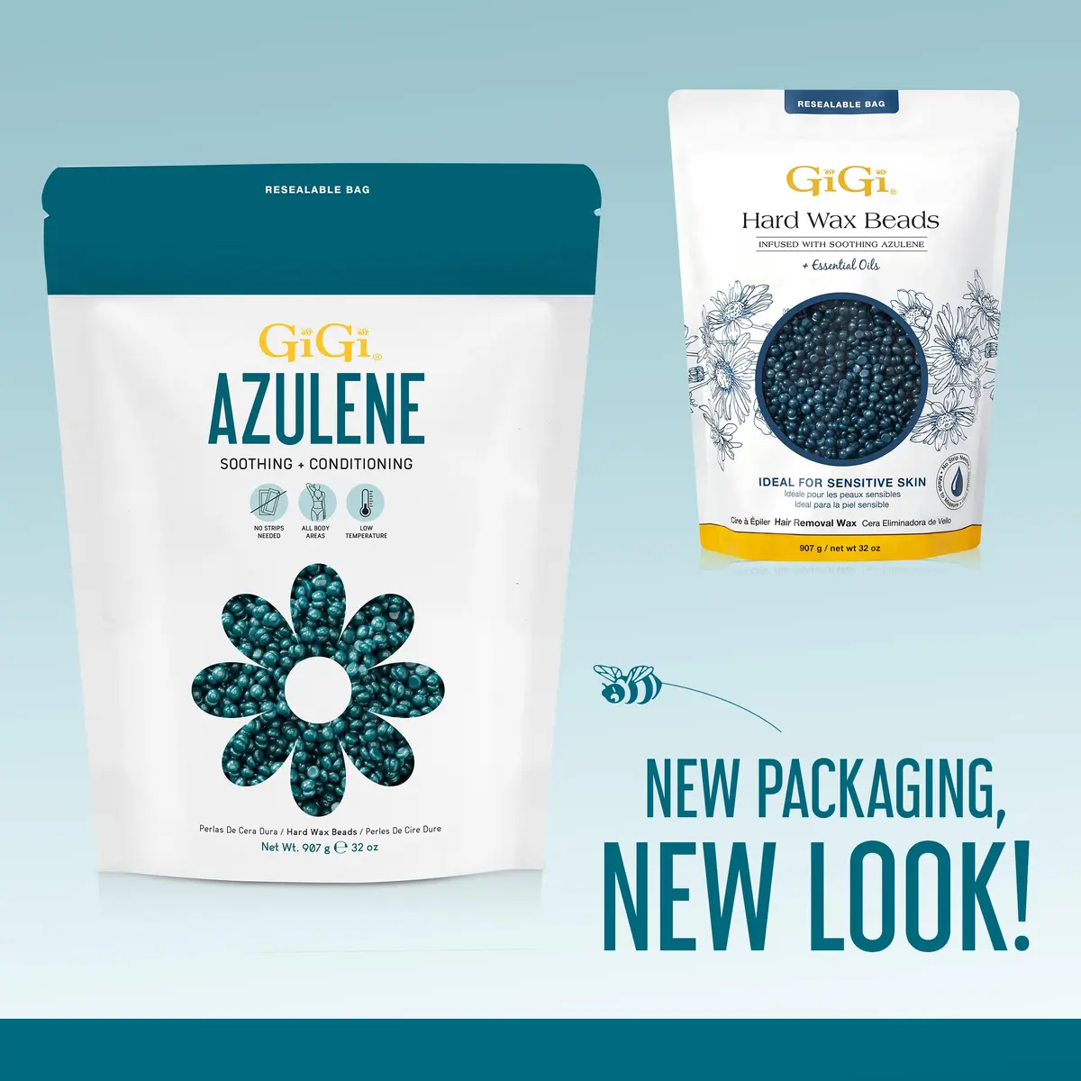 GIGI Azulene Hard Wax Beads for Sensitive Skin, 907g (32 oz) | Gentle Face & Body Hair Removal - view 7