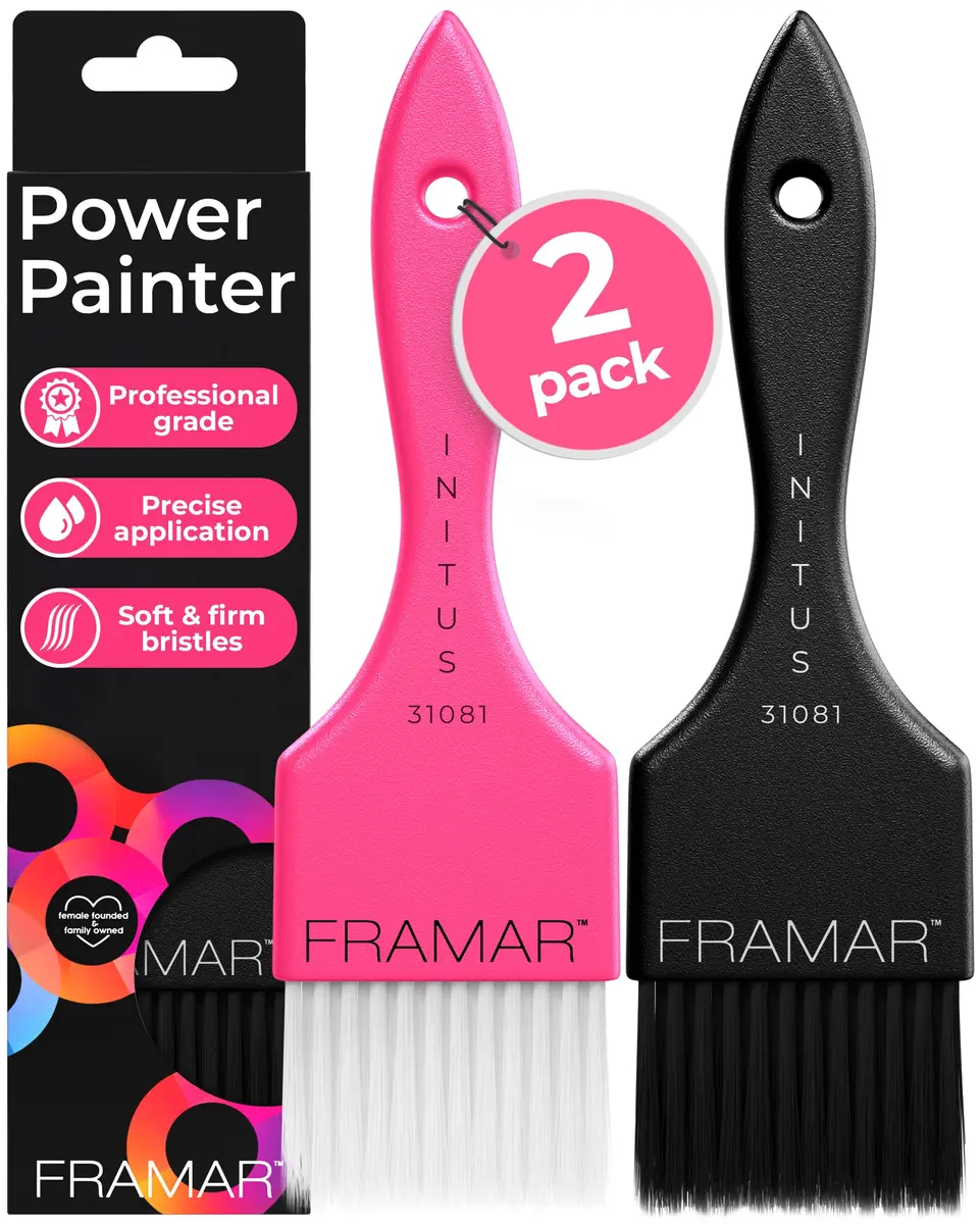 Framar Power Painter Hair Dye Brush Set | Balayage, Hair Painting & Color Application Tools (2-Pack) - main product image