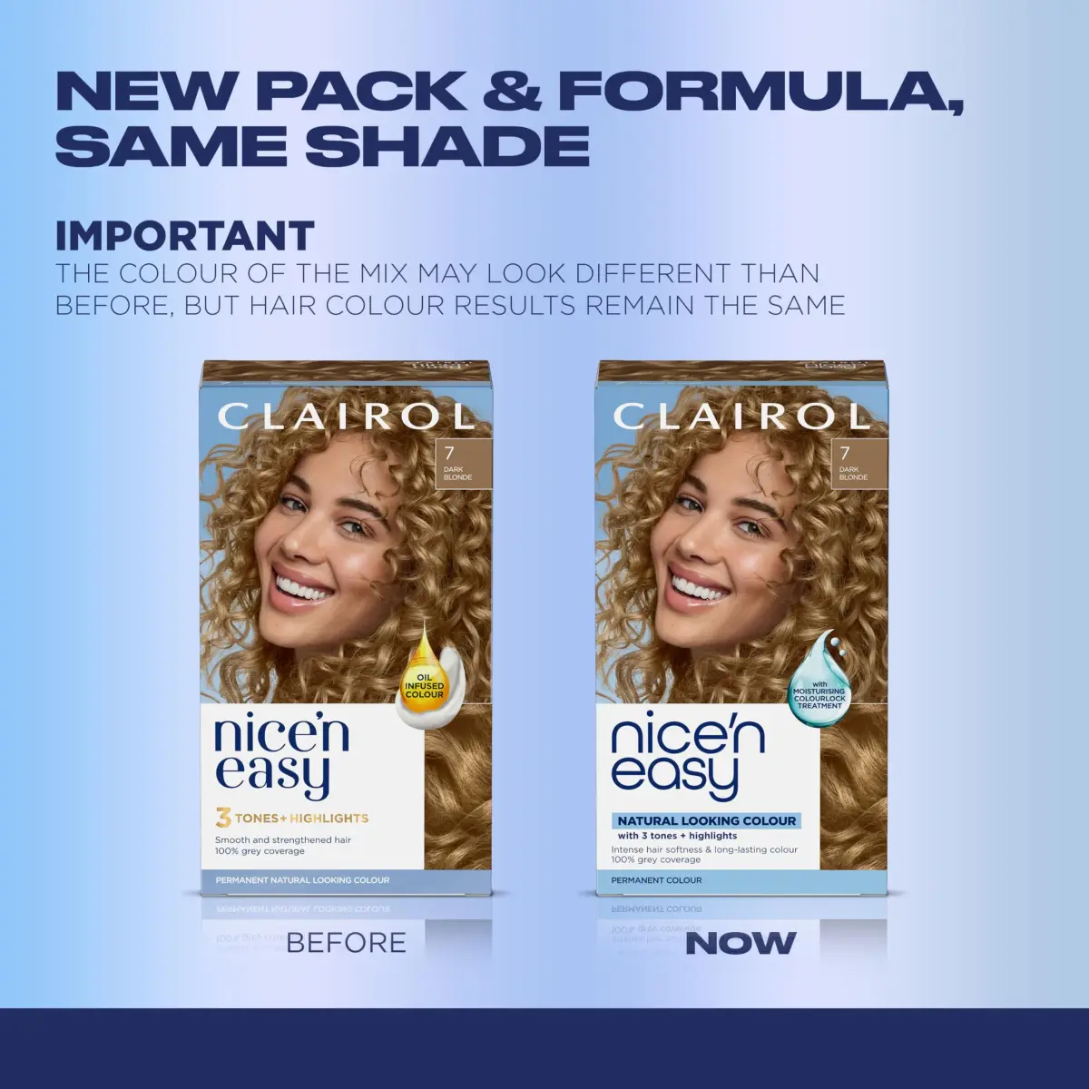 Clairol Nice'n Easy Permanent Hair Dye 7 Dark Blonde 3-Pack | 100% Gray Coverage - view 2