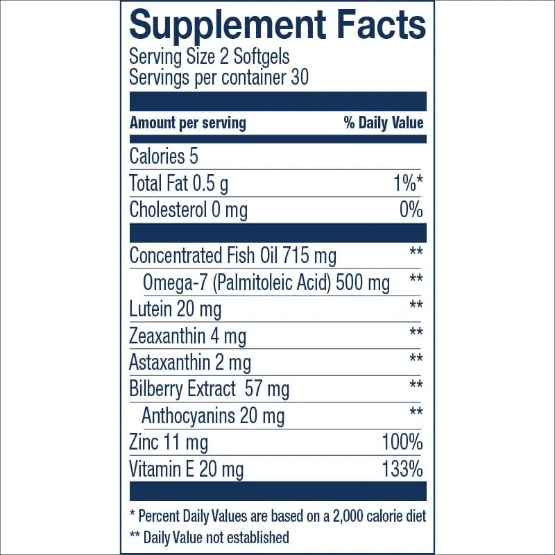 Wiley's Finest Wild Alaskan Fish Oil Bold Vision, 60 Softgels | Eye & Vision Support with Omega-7 & Lutein - view 3