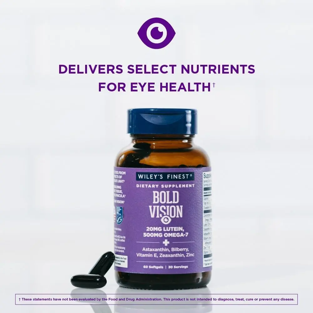 Wiley's Finest Wild Alaskan Fish Oil Bold Vision, 60 Softgels | Eye & Vision Support with Omega-7 & Lutein - view 4