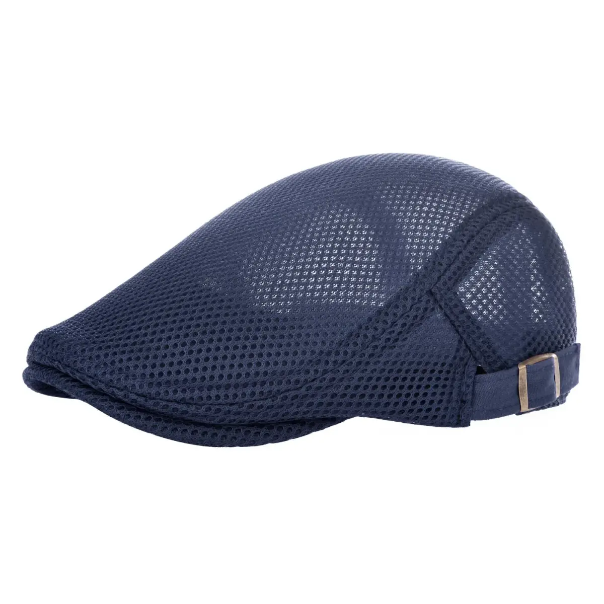 VOBOOM Men's Breathable Mesh Summer Hat Adjustable Newsboy Beret Ivy Cabbie Flat Cap Navy 57-60cm (2.25-2.36in) - main product image