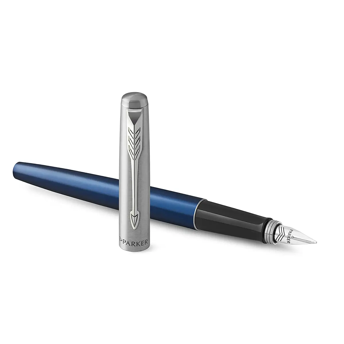 Parker Jotter Fountain Pen Royal Blue Medium Nib with Blue Ink Gift Box | Smooth Ink Flow Writing Instrument - main product image