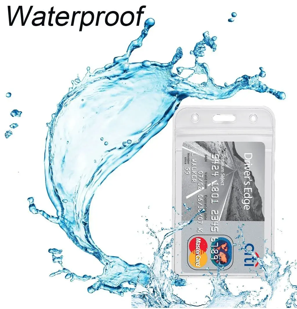 YOUOWO 2 Pack Blue Red Lanyards with Vertical ID Badge Holders, 20.8cm (8.2in) Lanyard Length | Lightweight & Waterproof - view 6