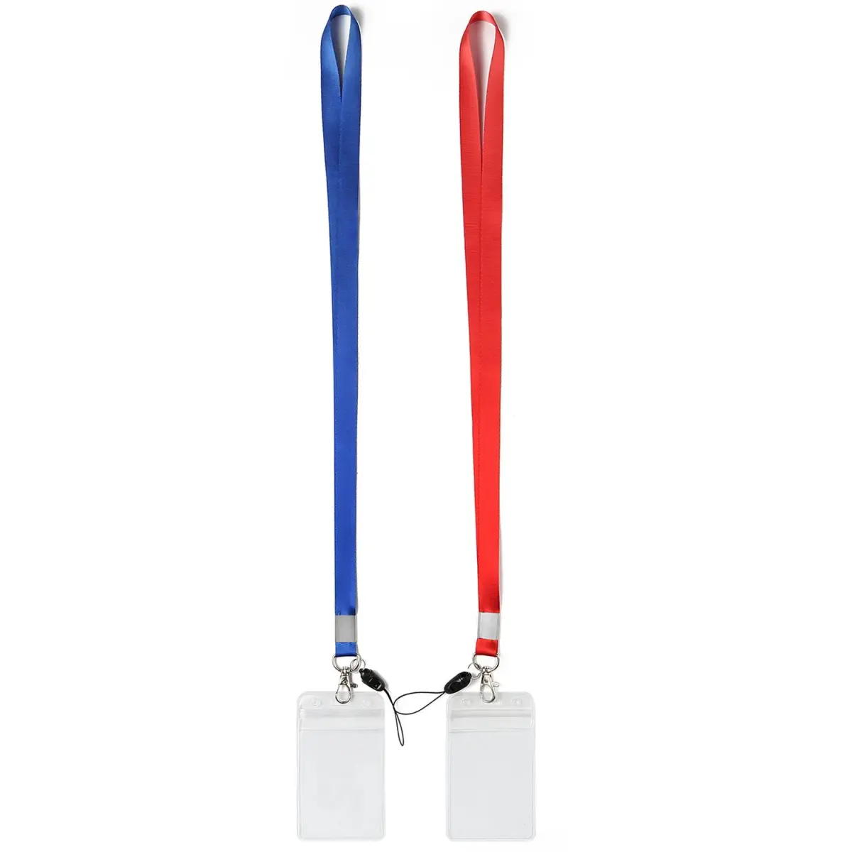 YOUOWO 2 Pack Blue Red Lanyards with Vertical ID Badge Holders, 20.8cm (8.2in) Lanyard Length | Lightweight & Waterproof - view 7