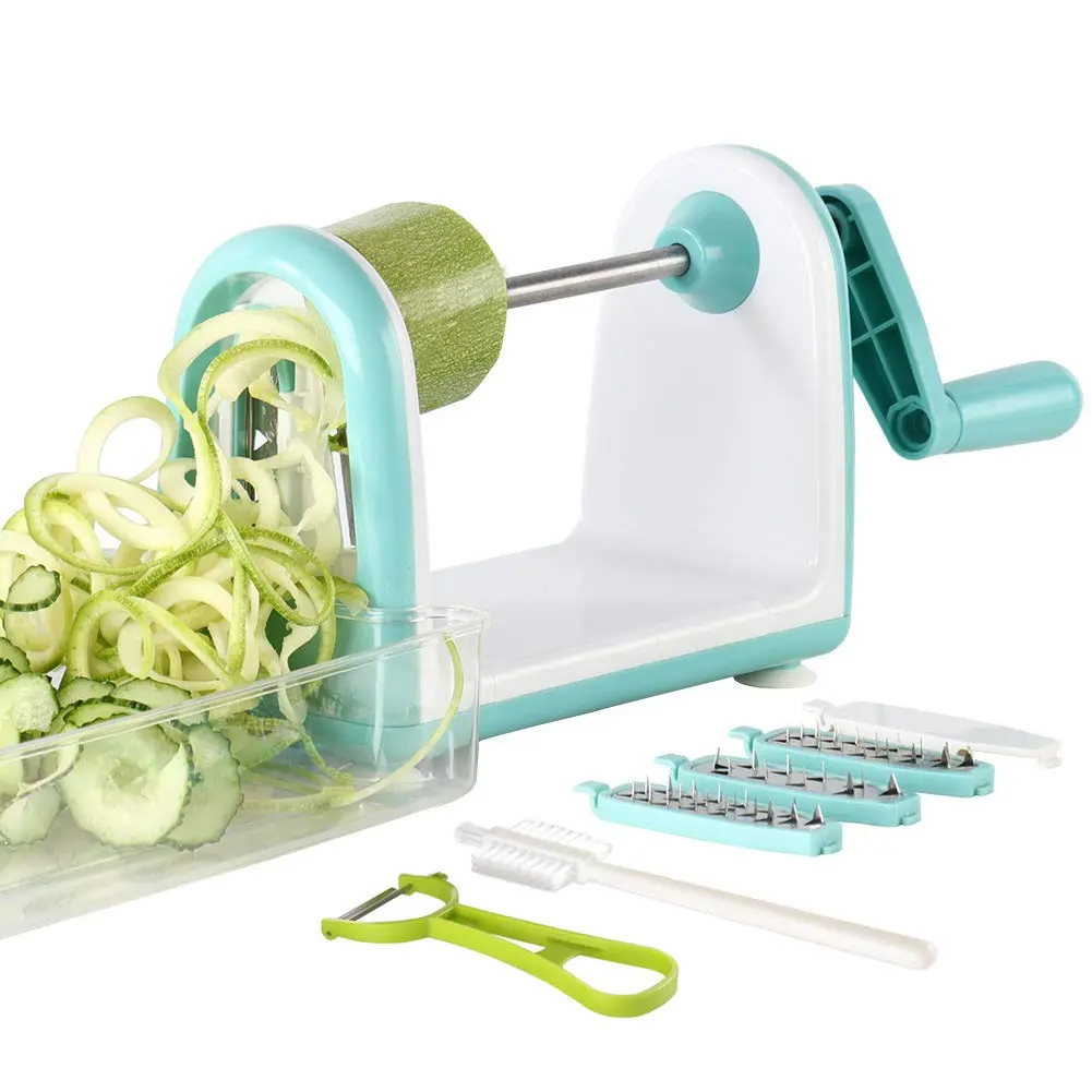 Ourokhome Zucchini Noodle Maker Spiralizer 5 Blades | Vegetable Slicer for Veggie Noodles & Curly Chips - main product image