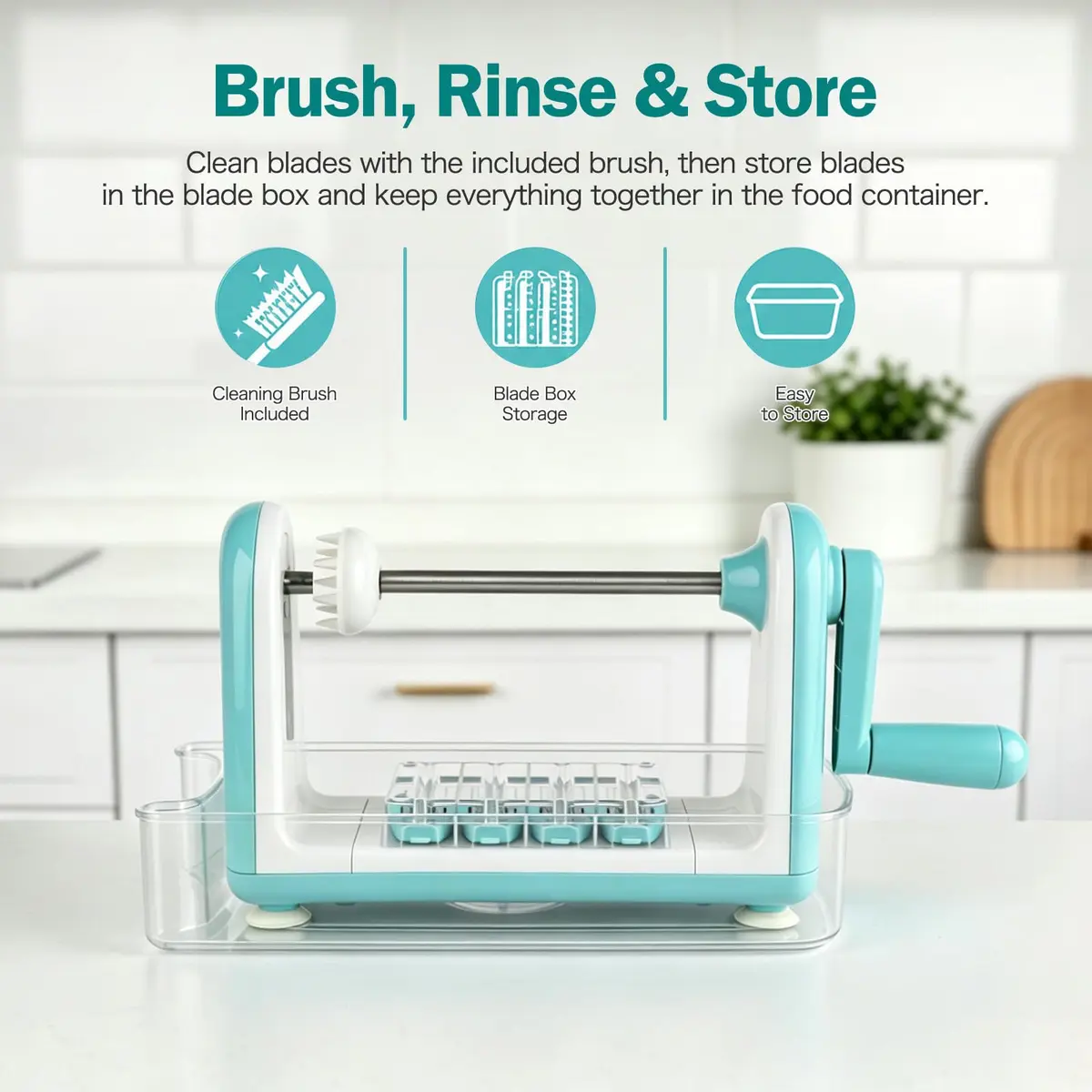 Ourokhome Zucchini Noodle Maker Spiralizer 5 Blades | Vegetable Slicer for Veggie Noodles & Curly Chips - view 6
