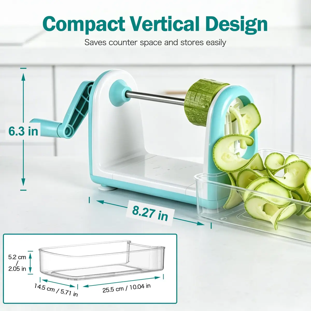 Ourokhome Zucchini Noodle Maker Spiralizer 5 Blades | Vegetable Slicer for Veggie Noodles & Curly Chips - view 3